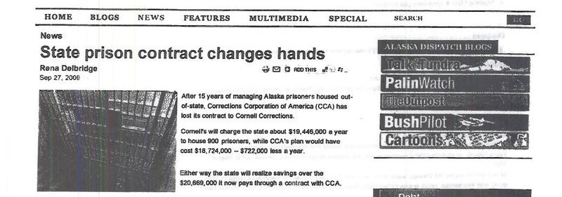 State Prison Contract Changes Hands (via Alaska Dispatch)