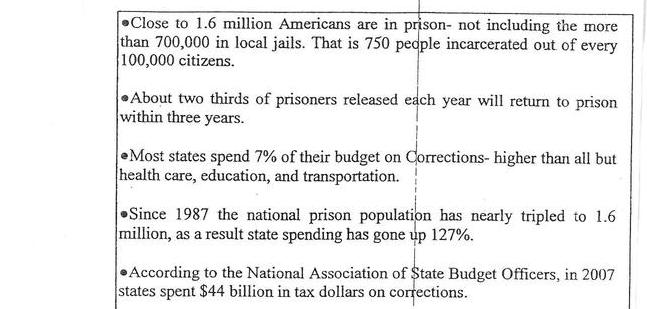 Recent Prison Related Statistics