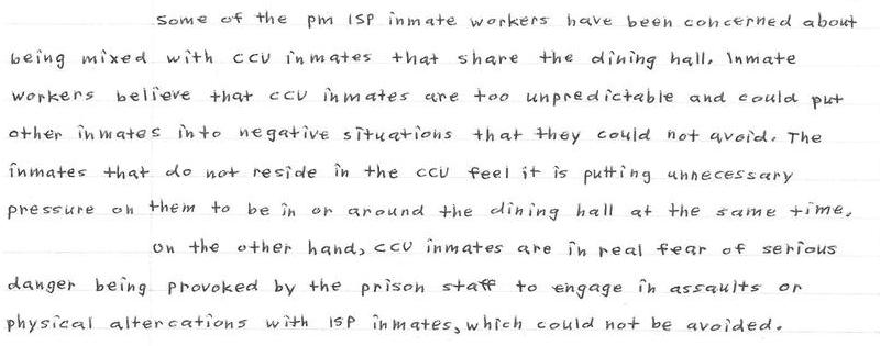 Integrating ISp Inmates With THose Of CCU Is Not Proper