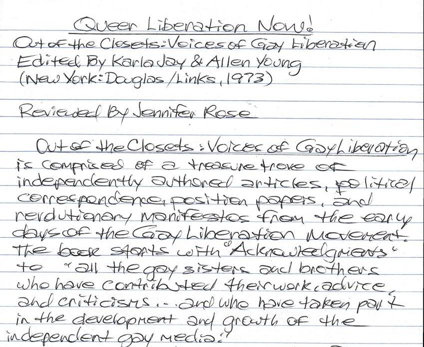 Book Review: Queer Liberation Now!